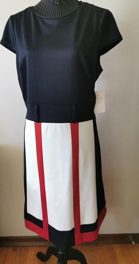 Sandra Darren Color Block Dress Size 16